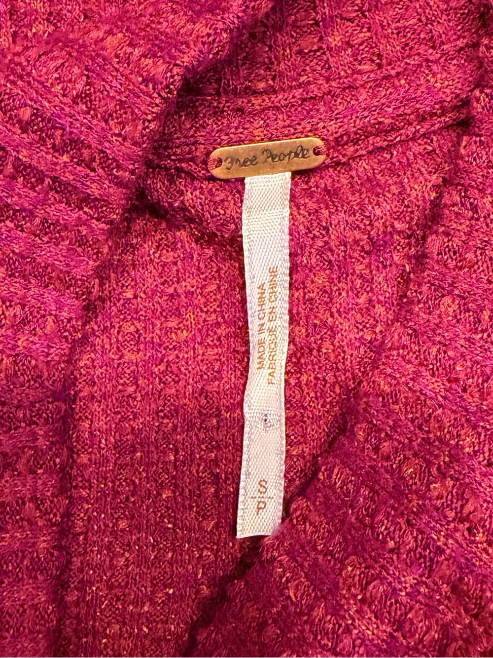 Free People Women’s Mountaineer Thermal Top in Cranberry, Size Small - Picture 9 of 10